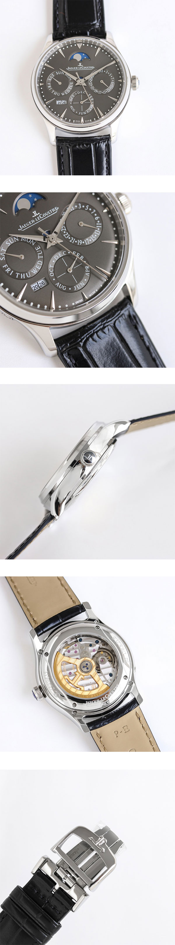 【V9工場】ジャガー・ルクルトコピー マスター ウルトラスリム パーペチュアルカレンダー 130354J グレー